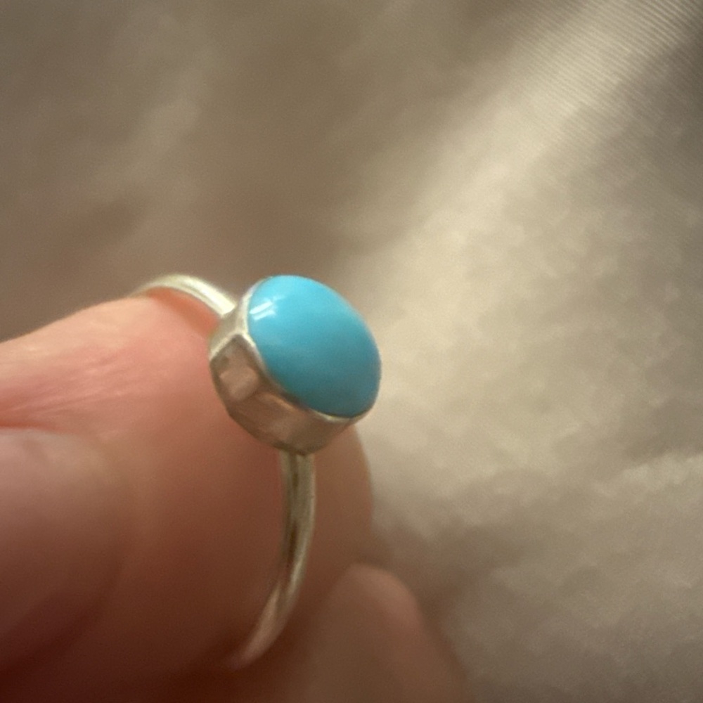Sleeping Beauty Turquoise Silver Ring size 5 - Picture 7 of 7